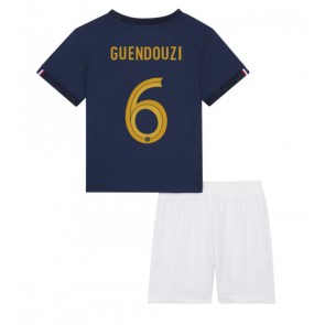 France Matteo Guendouzi #6 Replica Home Stadium Kit for Kids World Cup 2022 Short Sleeve (+ pants)